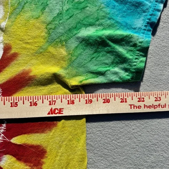 Cat Face Tie Dye T-Shirt Mens Medium Colorful Psychedelic Graphic Tee - Picture 5 of 6